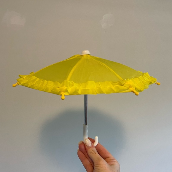 Bright Yellow Mini Umbrella Set of 4 - Picture 3 of 3